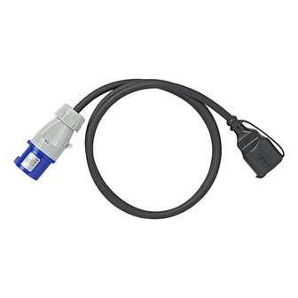 Cable adaptateur 150cm 3x2,5mma&sup2; fiche CEE vers prise Schuko