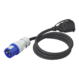 Cable adaptateur 150cm 3x2,5mma&sup2; fiche CEE vers prise Schuko