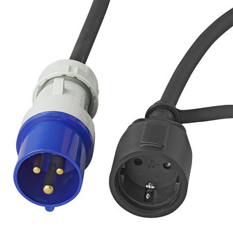 Cable adaptateur 150cm 3x2,5mma&sup2; fiche CEE vers prise Schuko