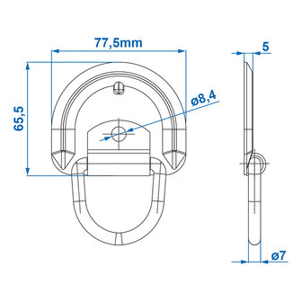 Anneau d&#039;arrimage 76x66mm