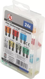 Assortiment de fusibles auto 24 pieces