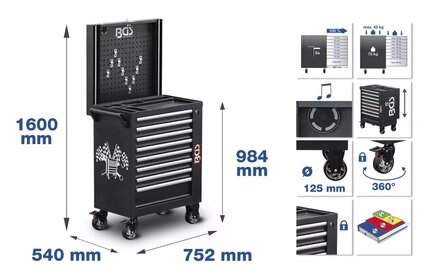 Servante d&#039;atelier 8 tiroirs avec 263 outils