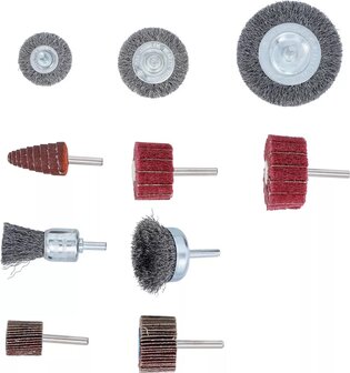 Jeu de disques a brosses et a lamelles de poncage 10 pcs