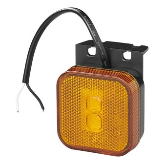 Feu de position lateral 12/24V orange 65 x 65 mm LED avec support