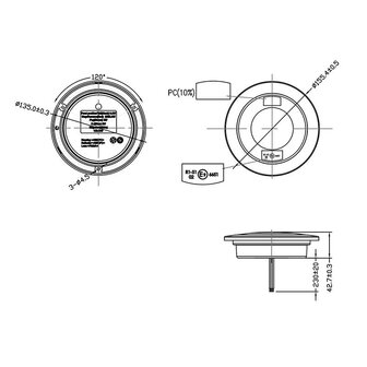 Feu arriere 3 fonctions 122mm 24LED chrome