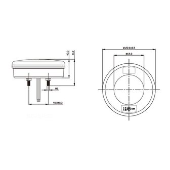 Feu arriere 3 fonctions 122mm 24LED