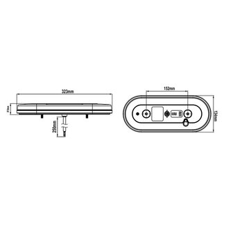 Feu arriere 6 fonctions 323x134mm 54LED gauche