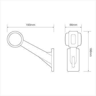 Feu de gabarit 12/24V rouge/blanc 166x193mm LED gauche