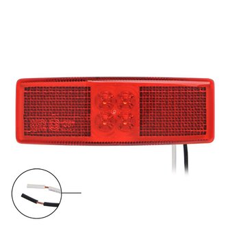 Feu de position 12/24V rouge 110x40mm LED