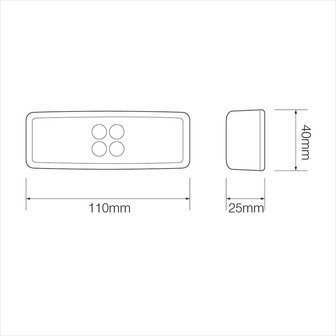 Feu de position 12/24V rouge 110x40mm LED