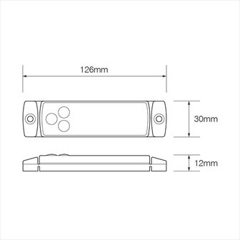 Feu de position 12/24V rouge 126x30mm LED