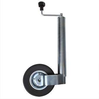 Roue jockey 60mm jante metal avec pneu caoutchouc 220x65mm