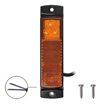 Feu de position lateral 12/24V orange 126x30mm LED