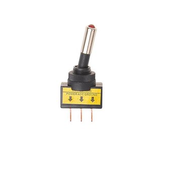 Interrupteur levier LED rouge 12V-max. 20A