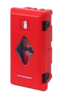 Coffres d&#039;extincteurs150-170mm rouge/rouge avec fen tre