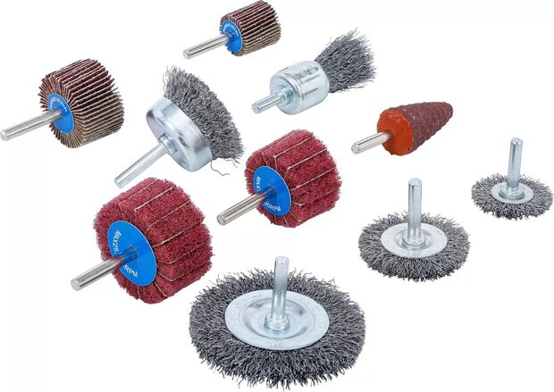 Jeu de disques a brosses et a lamelles de poncage 10 pcs