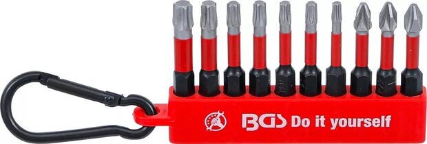 Jeu d'embouts de torsion entrainement six pans male (1/4) 10 pcs