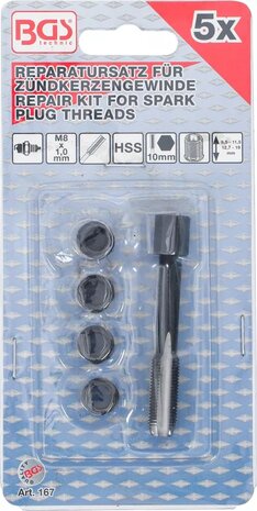 Kit de reparation pour filet de bougie M8 x 1,0 mm