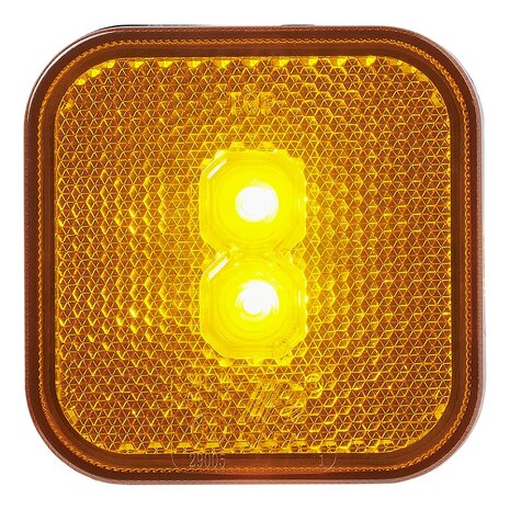 Feu de position lateral 12/24V orange 65 x 65 mm LED