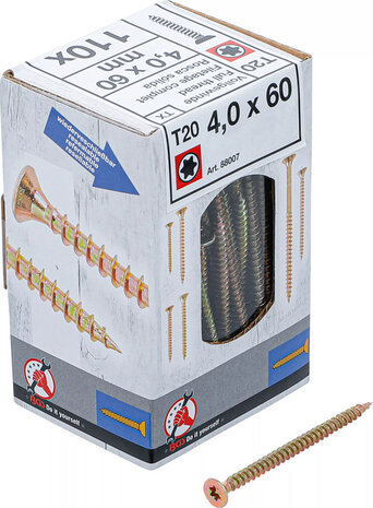 Vis multifonctions profil en T (pour Torx) T20 4,0 x 60 mm 110 pieces