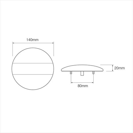 Feu arriere 12/24V 3 fonctions 140mm STF LED