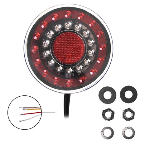 Feu arriere 12/24V 4 fonctions 125mm LED