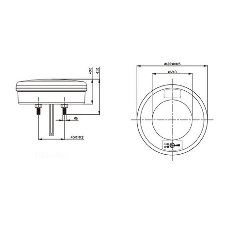 Feu arriere 3 fonctions 122mm 24LED