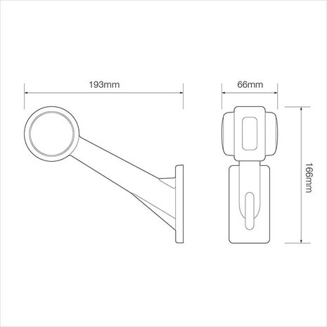 Feu de gabarit 12/24V rouge/blanc 166x193mm LED droite