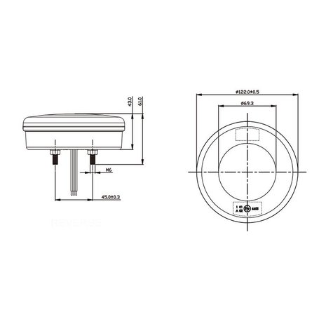 Eclairage avant 2 fonctions 122mm 24LED