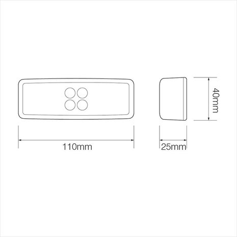 Feu de position 12/24V blanc 110x40mm LED