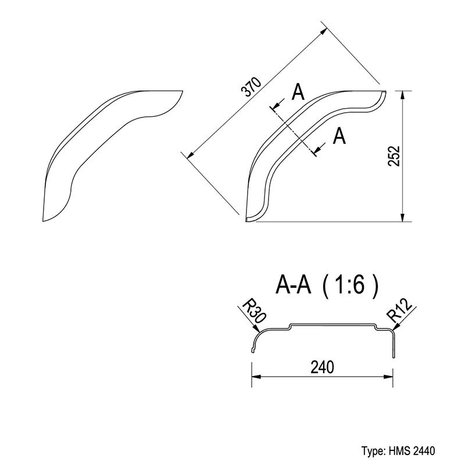 Garde-boue plastique 40cm (2440)