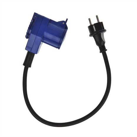 C ble adaptateur 40cm fiche Schuko vers prise coudee CEE + prise Schuko