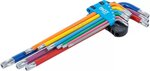 Jeu de cles allen multicolore extra longues profil T (pour Torx) avec percage T10 - T50 9 pieces