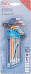 Jeu de cles allen multicolore Profil T (pour Torx) avec tete spherique T10 - T50 9 pieces