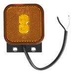 Feu de position lateral 12/24V orange 65 x 65 mm LED avec support