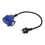 C ble adaptateur 40cm fiche Schuko vers prise coudee CEE + prise Schuko