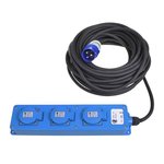 Triple prise (2xSchuko + 1x2-USB) 20M CEE