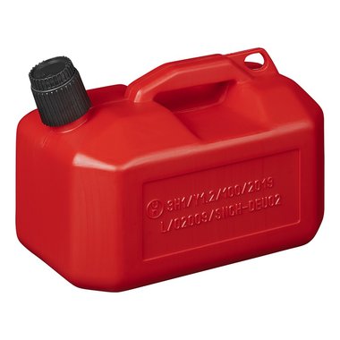 Jerrycan 5L plastique rouge UN-approuve (modele bas)