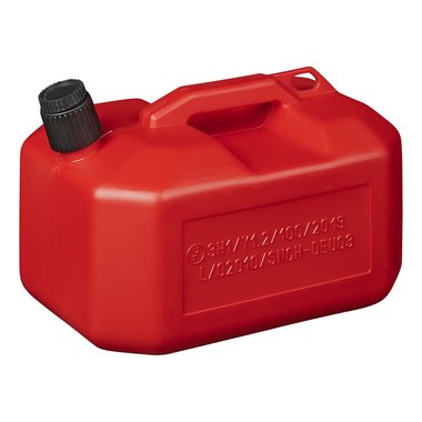 Jerrycan 10L plastique rouge UN-approuve (modele bas)