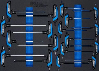 Insert de servante d’atelier 3/3 : Jeu de tournevis avec poignee en T six pans femelle profil T (pour Torx) 18 pcs