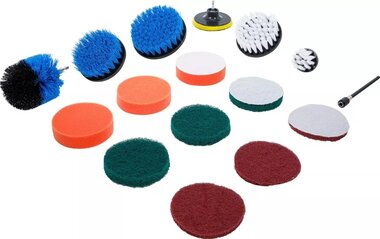 Jeu de disques de polissage et poncage et d’embouts a brosse pour perceuses 16 pcs