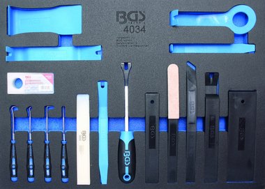 Sets d'outils sur insert moussé pour tiroir servante SP Tools - 1 Module  Grattoirs et Crochets 11 pièces - pour tiroir 410 x 313 mm - SP Tools -  SP00536