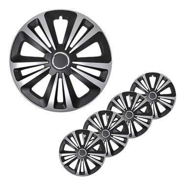 Enjoliveur de roue Terra argent/noir 13 pouces x4 pieces