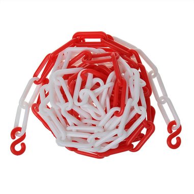 Barriere de chaine plastique rouge/blanc 5M