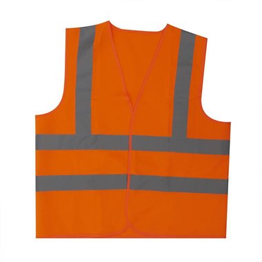 Gilet de securite orange XL avec rayures d'epaule