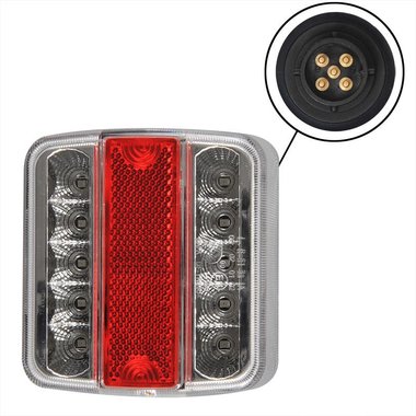 Feu arriere 4 fonctions 98x105mm 14LED avec 5-poles EC dans blister